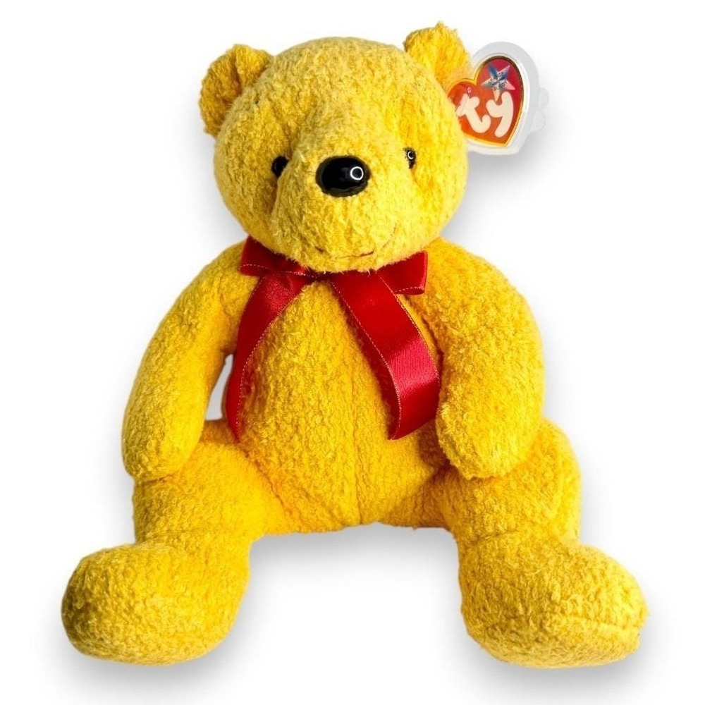 Poopsie the Bear | Golden Glow Teddy | Mint Heart Tag TY Beanie Buddy